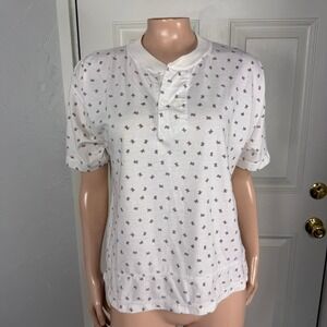 Vintage y2K Women's Top Shirt Large Novelty Bow Print Cotton Yacht Club H3-11